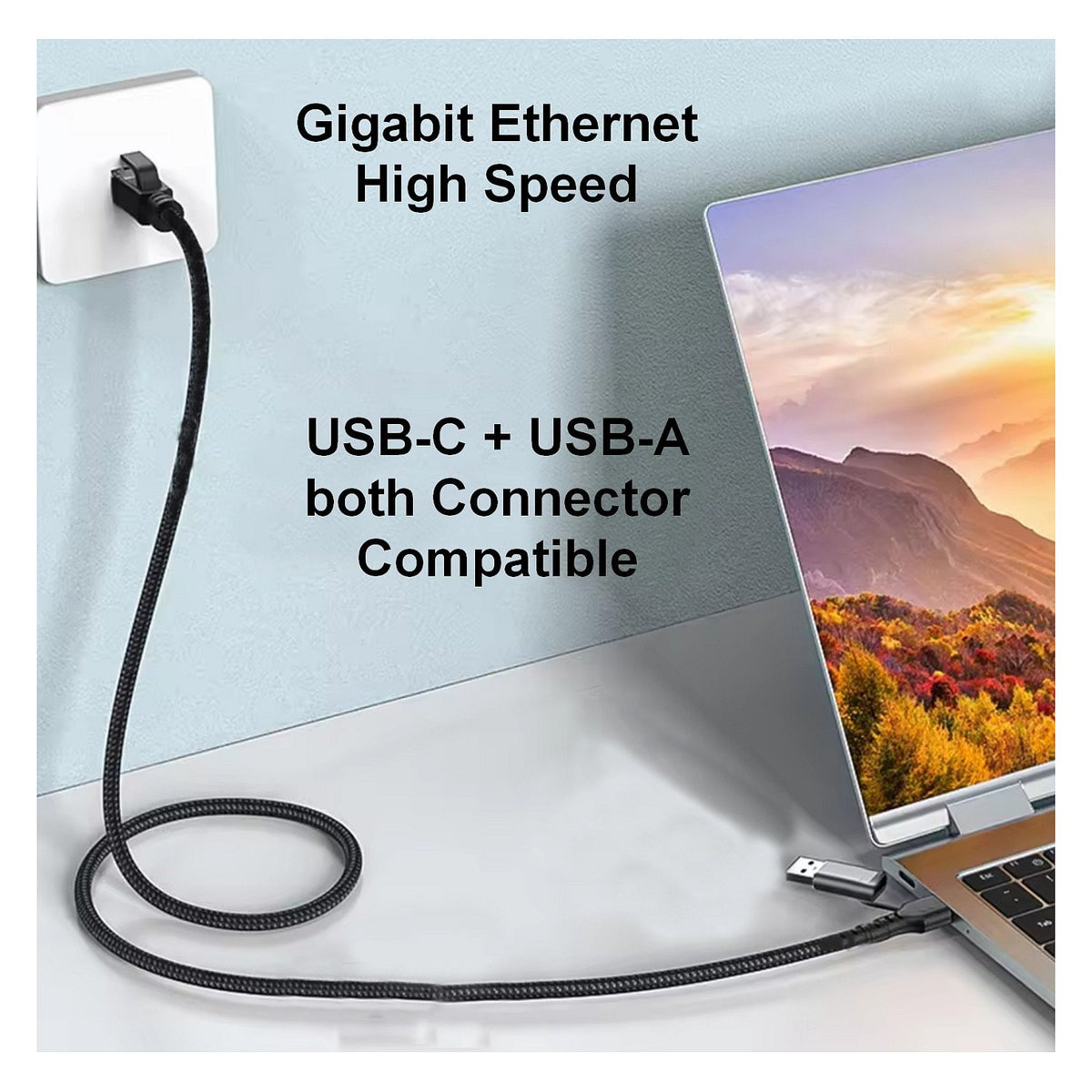 Equip Adapter GigaBit USB-C+A->RJ45 St/St 3.00m schwarz