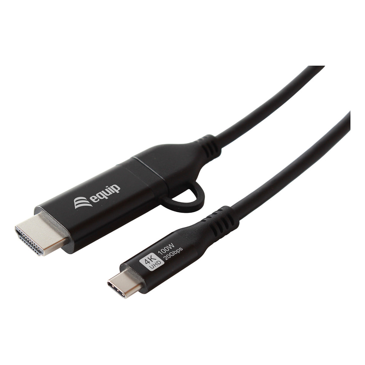 Equip Adapter USB-C->USB-C+HDMI PD100W 4K/ 60Hz 1.00m Alu.