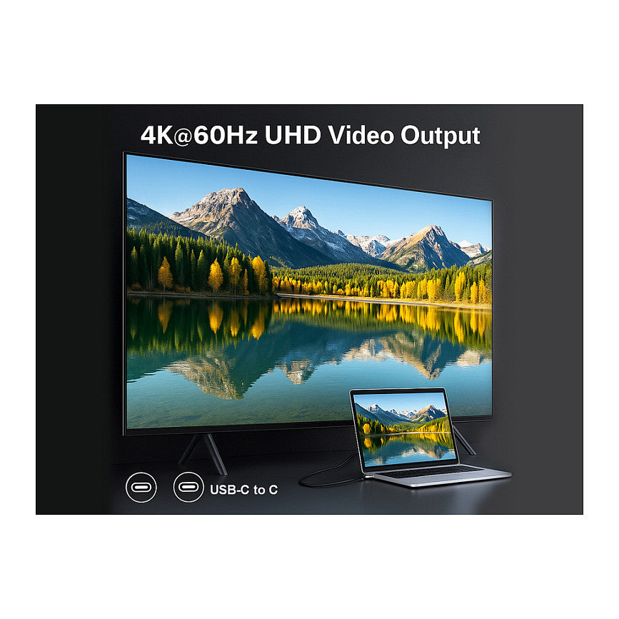 Equip Adapter USB-C->USB-C+HDMI PD100W 4K/ 60Hz 2.00m Alu.