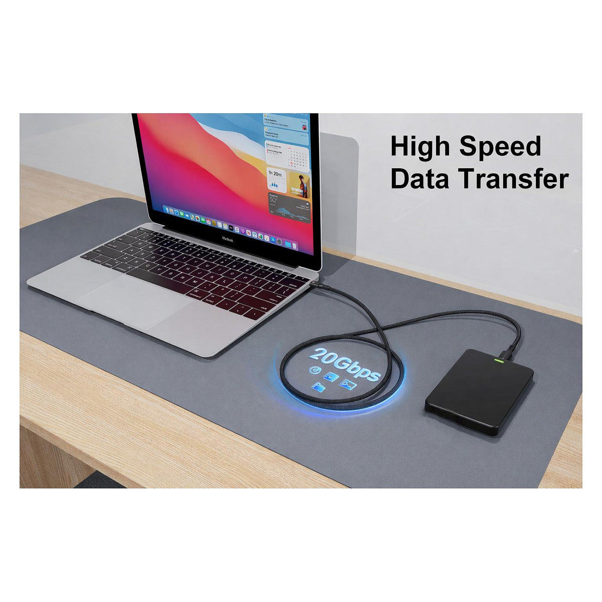 Equip Adapter USB-C->USB-C+HDMI PD100W 4K/ 60Hz 3.00m Alu.