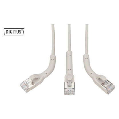 DIGITUS abwinkelbares Patchkabel F/FTP Cat.6a grau 1,0m