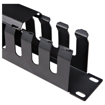 STARTECH.COM 1 HE 19 Zoll Rangierpanel / Kabelordner Kabelmanagement mit Abdeckung - Server Finger Kabelkanal