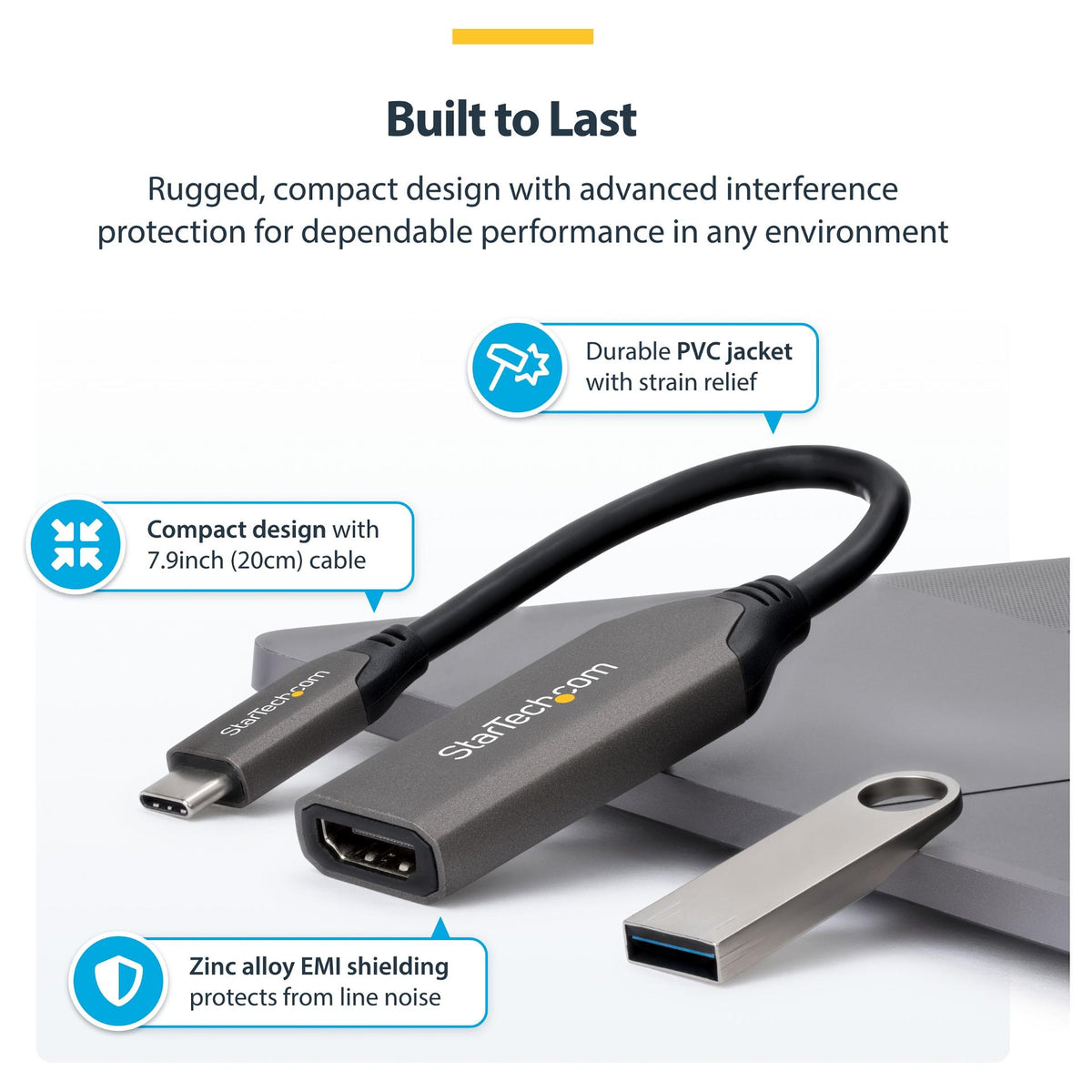 STARTECH.COM USB-C zu HDMI Adapter 8K 60Hz und 4K 120Hz Thunderbolt und USB4 Kompatibel USBC auf HDMI 2.1 Konverter USB-C Videoadapt