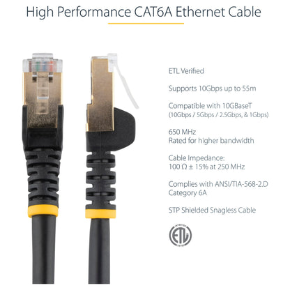 STARTECH.COM 7,5m CAT6a-Kabel - Schwarz - RJ45-Ethernet-Kabel - Snagless - STP - Kupferdraht - 10 Gbit 6ASPAT750CMBK