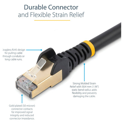 STARTECH.COM 7,5m CAT6a-Kabel - Schwarz - RJ45-Ethernet-Kabel - Snagless - STP - Kupferdraht - 10 Gbit 6ASPAT750CMBK