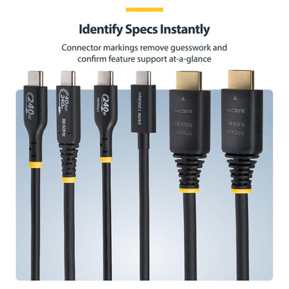STARTECH.COM 50cm Zertifiziertes Ultra High Speed HDMI Kabel 8K 60Hz und 4K 120Hz UHD HDMI 2.1 Kabel mit HDR10+ und eARC 48Gbps