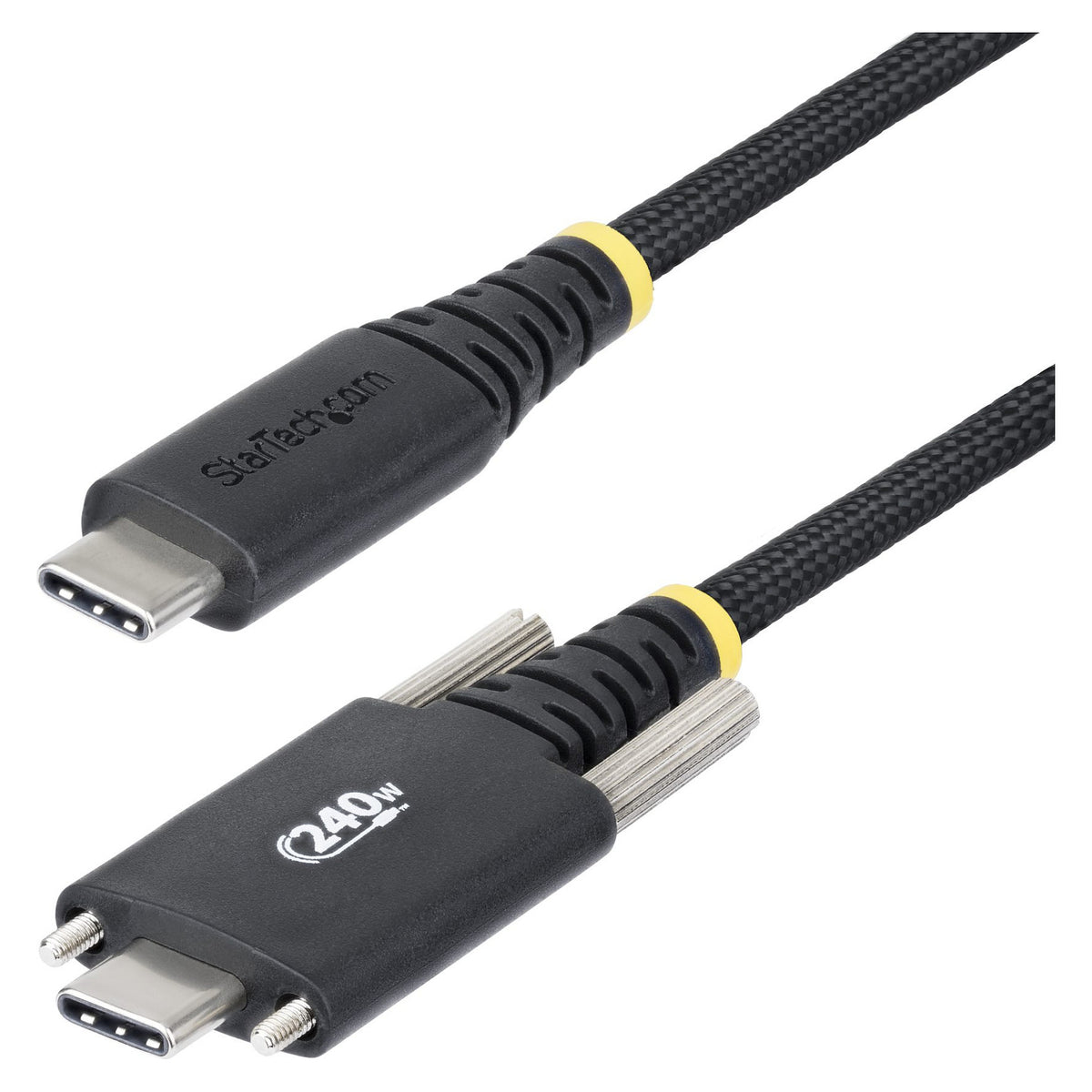STARTECH.COM 2m USB-C-Ladekabel Schraubensicherung 240W 5A PD EPR Laptop-Ladekabel Nylon Geflochten USB-IF zertifiziert
