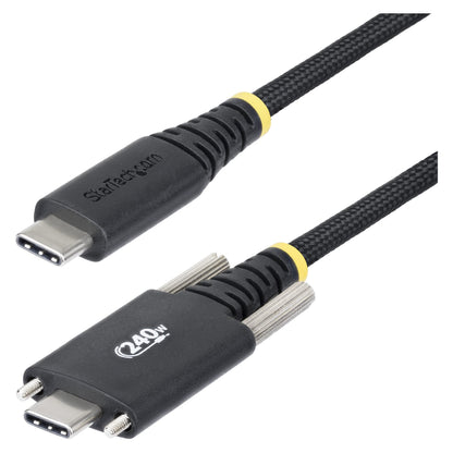 STARTECH.COM 2m USB-C-Ladekabel Schraubensicherung 240W 5A PD EPR Laptop-Ladekabel Nylon Geflochten USB-IF zertifiziert
