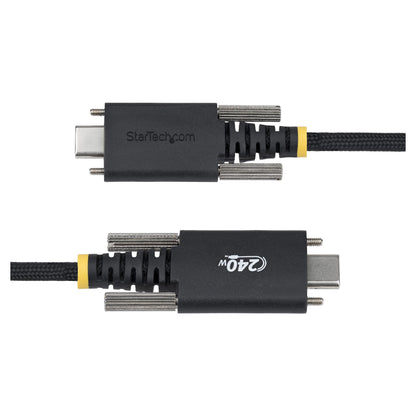 STARTECH.COM 2m USB-C-Ladekabel Schraubensicherung 240W 5A PD EPR Laptop-Ladekabel Nylon Geflochten USB-IF zertifiziert