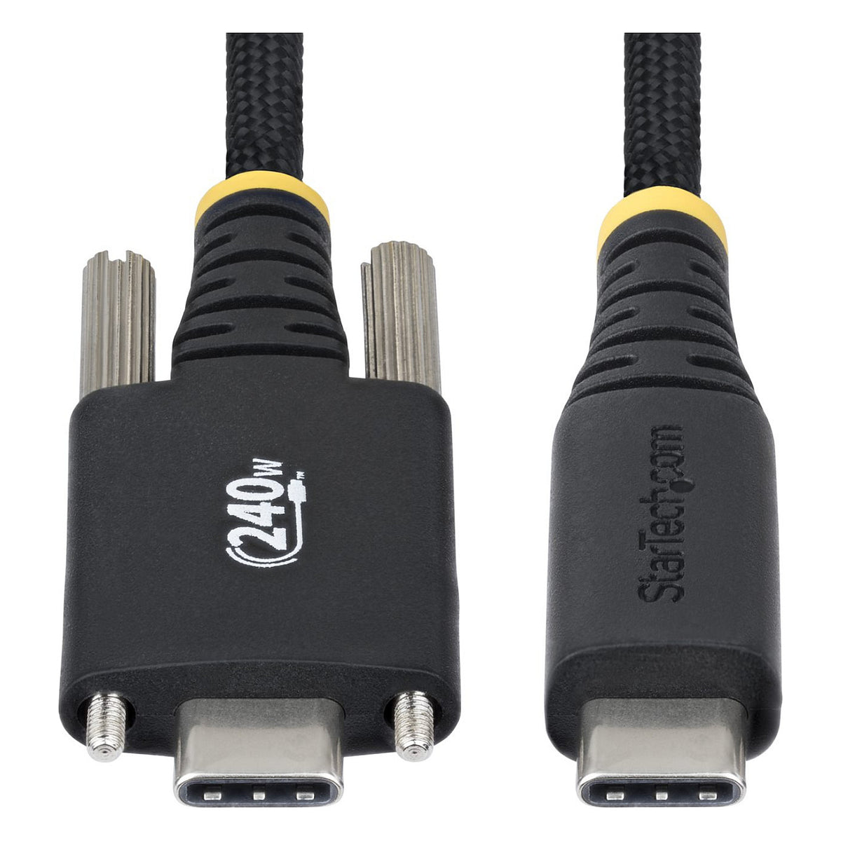 STARTECH.COM 2m USB-C-Ladekabel Schraubensicherung 240W 5A PD EPR Laptop-Ladekabel Nylon Geflochten USB-IF zertifiziert