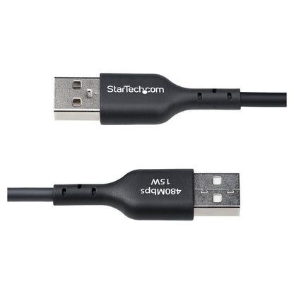 STARTECH.COM 30cm USB-A auf USB-C Ladekabel Laden & Synchronisieren 3A USB 2.0 TPE-Mantel Schwarzes USB Schnellladekabel