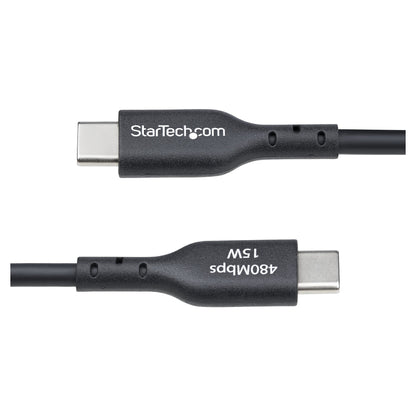 STARTECH.COM 30cm USB-A auf USB-C Ladekabel Laden & Synchronisieren 3A USB 2.0 TPE-Mantel Schwarzes USB Schnellladekabel