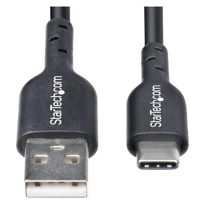 STARTECH.COM 30cm USB-A auf USB-C Ladekabel Laden & Synchronisieren 3A USB 2.0 TPE-Mantel Schwarzes USB Schnellladekabel