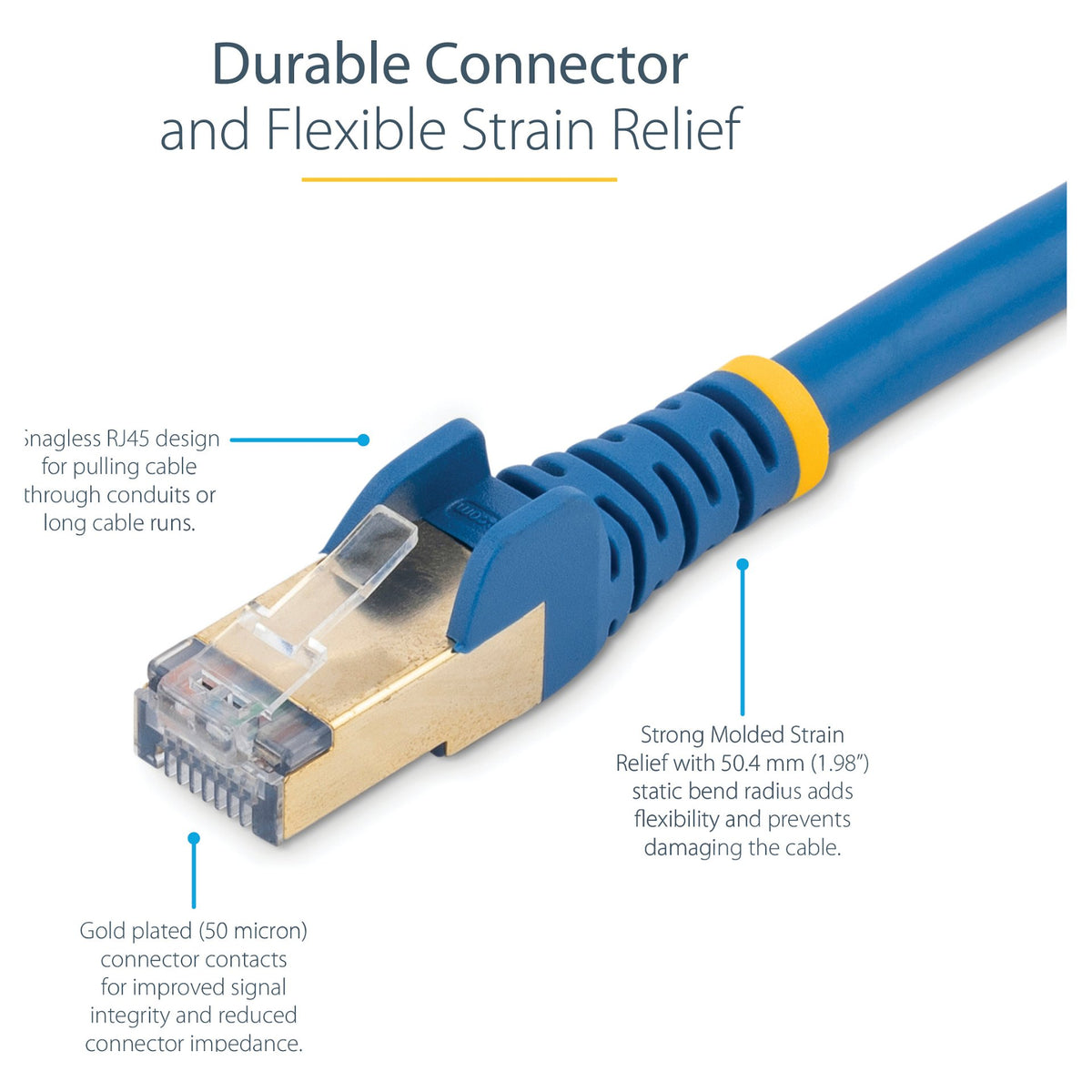 STARTECH.COM 1,5m CAT6a-Kabel - Blau - RJ45-Ethernet-Kabel - Snagless - STP - Kupferdraht - 10 Gbit 6ASPAT150CMBL