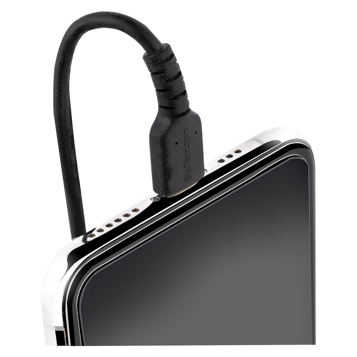 STARTECH.COM 50cm USB auf Lightning Kabel Spiralkabe MFi zertifiziert Schnellladekabel fr iPhone/iPad Schwarz USB 2.0 Kabel