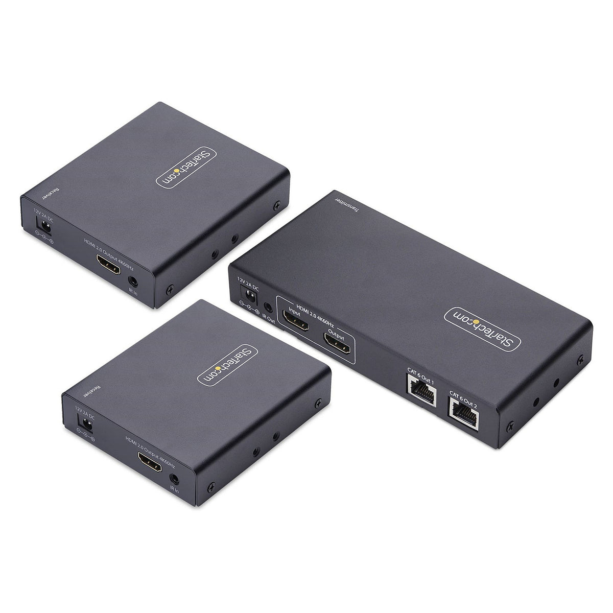 STARTECH.COM 2-Port HDMI Extender und Splitter uber CAT6 4K 60Hz bis 70m Lnge 1x2 HDMI uber Netzwerkkabel-LAN Kabel Verteilerkit