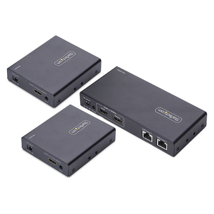 STARTECH.COM 2-Port HDMI Extender und Splitter uber CAT6 4K 60Hz bis 70m Lnge 1x2 HDMI uber Netzwerkkabel-LAN Kabel Verteilerkit
