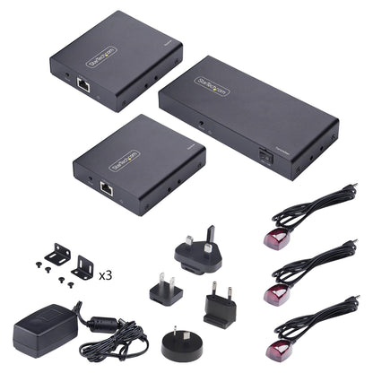 STARTECH.COM 2-Port HDMI Extender und Splitter uber CAT6 4K 60Hz bis 70m Lnge 1x2 HDMI uber Netzwerkkabel-LAN Kabel Verteilerkit