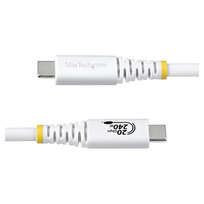 STARTECH.COM 2m USB4 Kabel 20Gbps USB-IF-zertifiziertes USB-C Kabel 240W PD EPR 4K 120Hz DP 2.1 TPE-Mantel Weiss