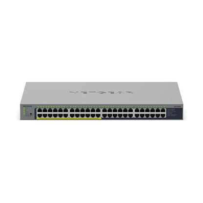 NETGEAR GS748PP - Switch - unmanaged - 24 x 10/100/1000 + 24 x 10/100/1000 (PoE+) - Desktop, wandmontierbar - PoE+ (380 W)