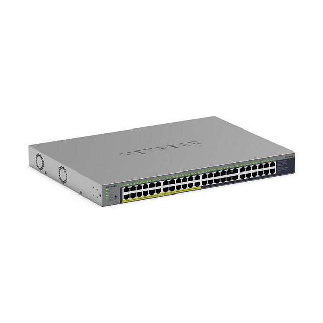NETGEAR GS748PP - Switch - unmanaged - 24 x 10/100/1000 + 24 x 10/100/1000 (PoE+) - Desktop, wandmontierbar - PoE+ (380 W)