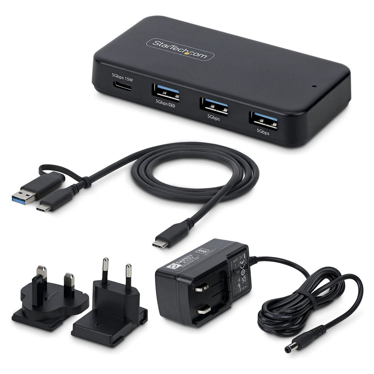 STARTECH.COM 4-Port USB-C und USB-A Hub 5Gbps Eigenstromversorgung 2-in-1 USB-C & USB-A Hostkabel 1x USB-C 3x USB-A 1x BC 1.2