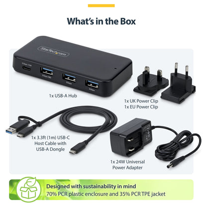 STARTECH.COM 4-Port USB-C und USB-A Hub 5Gbps Eigenstromversorgung 2-in-1 USB-C & USB-A Hostkabel 1x USB-C 3x USB-A 1x BC 1.2