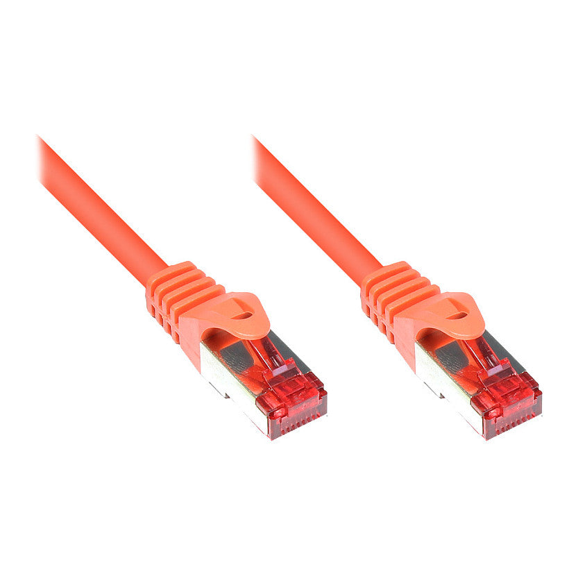 GoodConnections Patchkabel mit Rastnasenschutz, Cat. 6, S/FTP, PiMF, PVC, 250MHz, orange, 50m,
