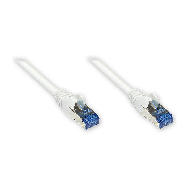 GoodConnections Patchkabel mit Rastnasenschutz, Cat. 6A, S/FTP, PiMF, halogenfrei, 500MHz, weiß, 3m,