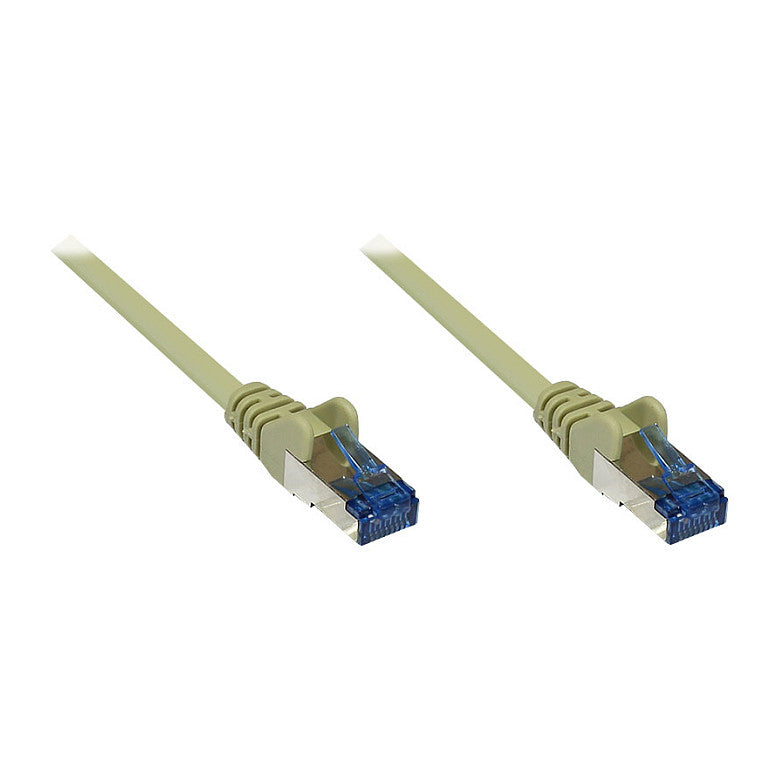 GoodConnections Patchkabel mit Rastnasenschutz, Cat. 6A, S/FTP, PiMF, halogenfrei, 500MHz, grau, 15m,