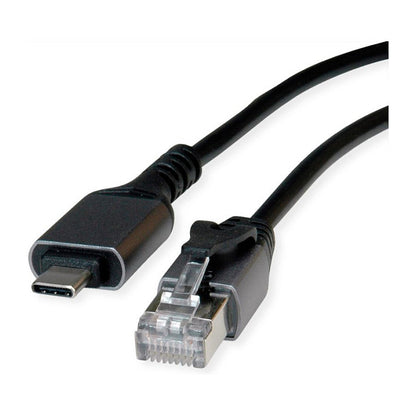 VALUE USB 3.2 Gen 2 Typ C zu Gigabit Ethernet Konverterkabel, schwarz, 1 m