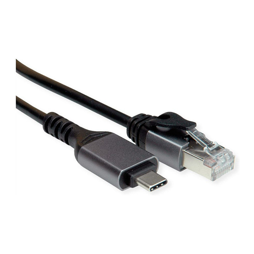 VALUE USB 3.2 Gen 2 Typ C zu Gigabit Ethernet Konverterkabel, schwarz, 1 m