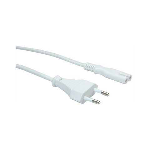 VALUE Netzkabel Euro-Flachstecker auf C7, 2polig, wei, 1 m
