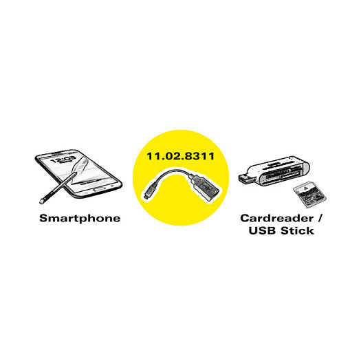 ROLINE USB 2.0 Kabel, USB 2.0 Typ Micro B - Typ A BU, OTG, 0,15 m
