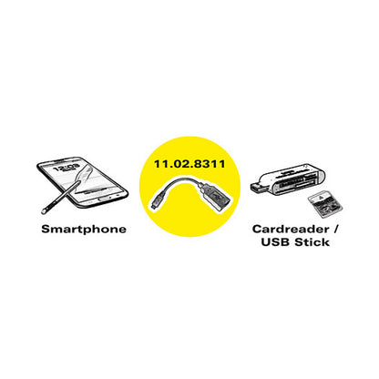 ROLINE USB 2.0 Kabel, USB 2.0 Typ Micro B - Typ A BU, OTG, 0,15 m