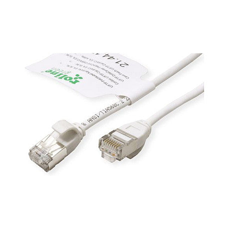 ROLINE GREEN U/FTP Patchkabel Cat.6A (Class EA), LSOH, slim, wei, 0,3 m
