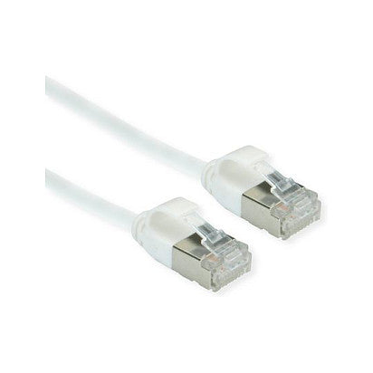 ROLINE GREEN U/FTP Patchkabel Cat.6A (Class EA), LSOH, slim, wei, 0,3 m