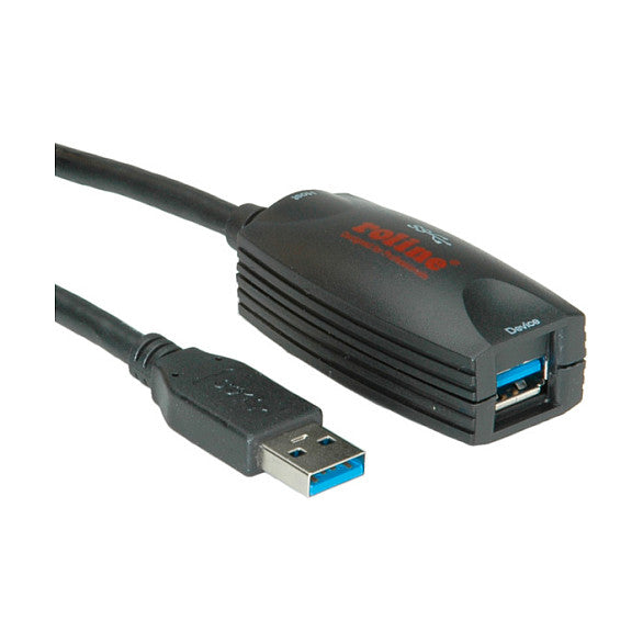 ROLINE USB 3.2 Gen 1 Aktives Repeater Kabel schwarz 5m