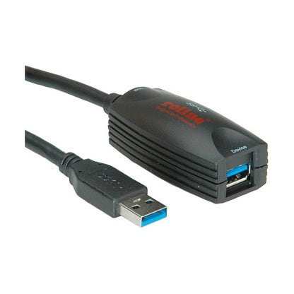 ROLINE USB 3.2 Gen 1 Aktives Repeater Kabel schwarz 5m