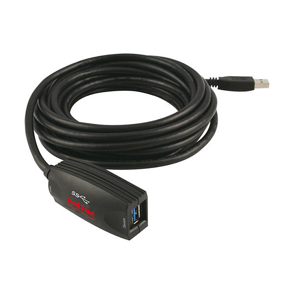 ROLINE USB 3.2 Gen 1 Aktives Repeater Kabel schwarz 5m