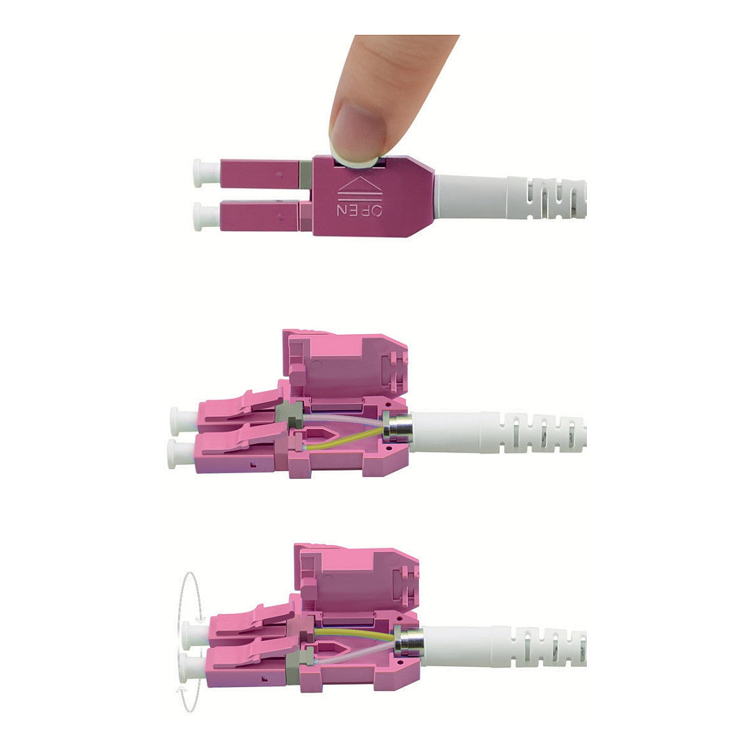 ROLINE LWL-Kabel duplex 50/125m OM4, LC/LC, UNIBOOT, violett, 2 m