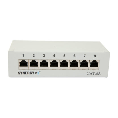 Synergy21 Patch Panel 8xTP, CAT6A, 500Mhz, Aufputz , Lichtgrau, LSA