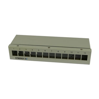 Synergy21 Keystone, Modulträger, Patchpanel für 12x TP-Modul, Aufputz, Metall, Lichtgrau