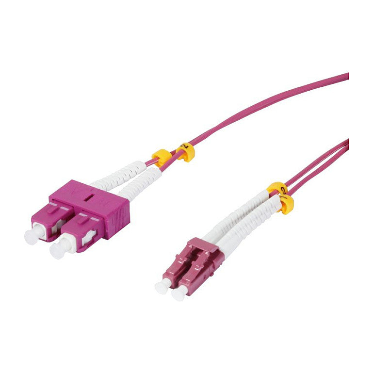 Synergy21 LWL-2-Faser-Patchk. 3mtr.LC-SC, 50/125um,OM4, AD=2mm, flexible Knickschutztülle,