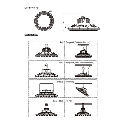 Synergy 21 LED Spot Pendelleuchte UFO 160W für Industrie/Lagerhallen nw 90°