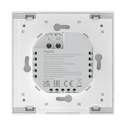 Aqara Smart Wall Switch H1 (No Neutral, Single Rocker) weiß (HomeKit)