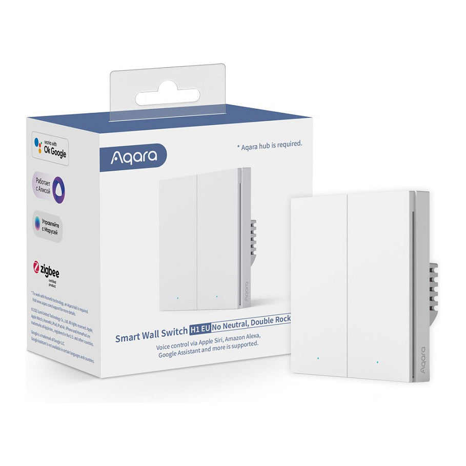 Aqara Smart Wall Switch H1 (No Neutral, Double Rocker) weiß (HomeKit)
