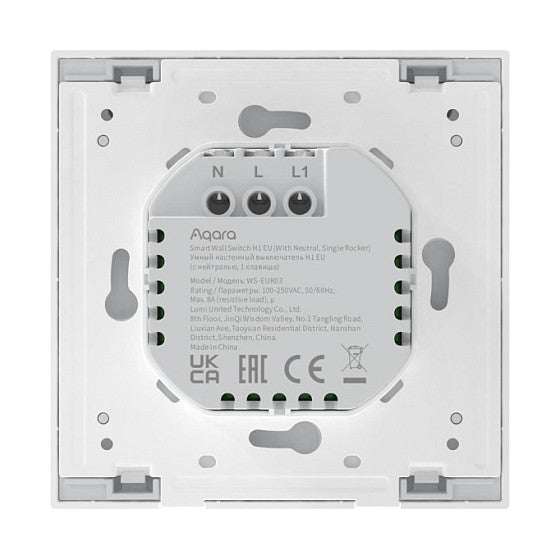 Aqara Smart Wall Switch H1 (With Neutral, Single Rocker) weiß (HomeKit)