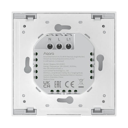 Aqara Smart Wall Switch H1 (With Neutral, Single Rocker) weiß (HomeKit)