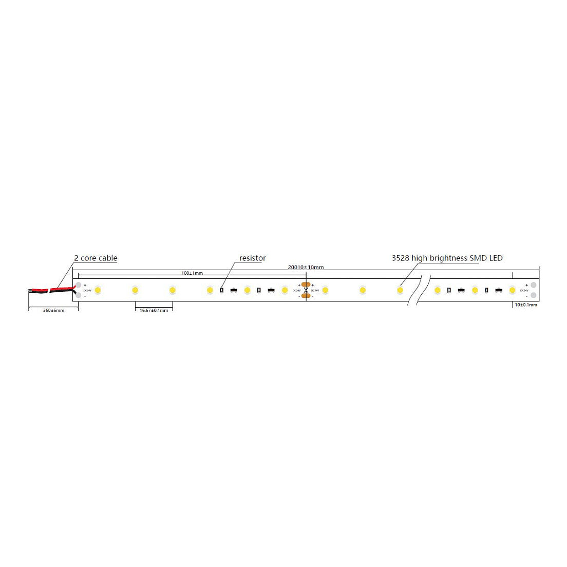 Synergy 21 LED Flex Strip 2835 - 60 WW DC24V 96W IP20 ULS 20m